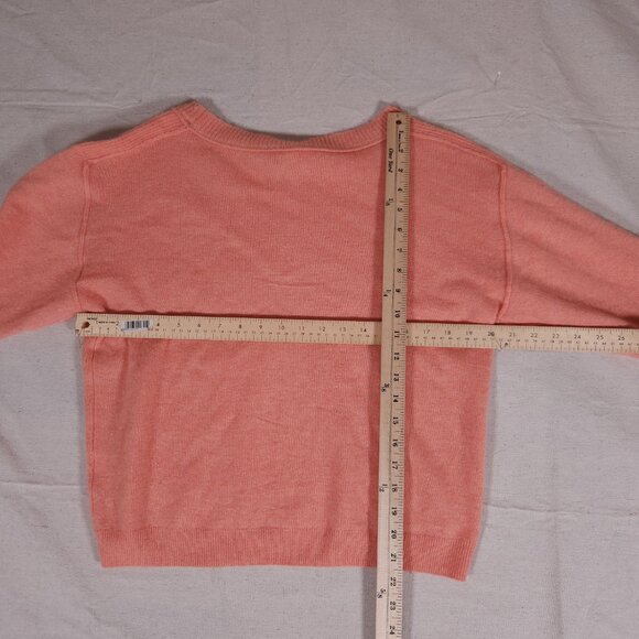 Pilcro 100% Cashmere Coral Salmon Sweater Womens XS Long Sleeve Soft Luxury - Picture 3 of 14
